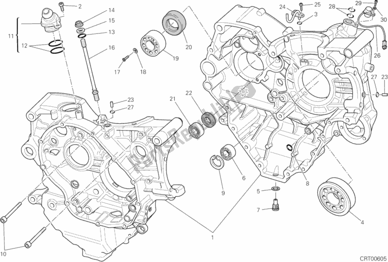 All parts for the Crankcase of the Ducati Superbike 848 EVO Corse SE USA 2012